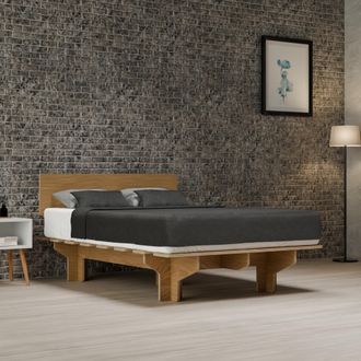 Blumfeldt Blumfeldt Nordicaura Double Somier Doble 140 Cm X 200 Cm Robusto Sin Herramientas Madera De Eucalipto Estante