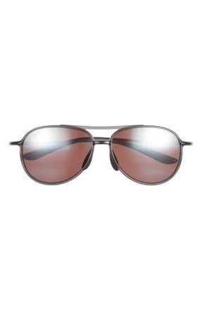Maui Jim 60mm Polarized Aviator Sunglasses in Smoke Smoke Rose at Nordstrom Rack