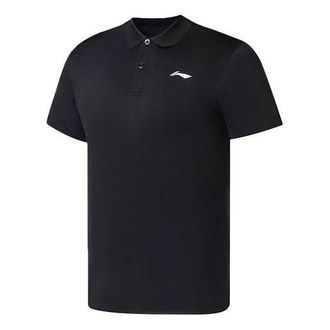 Li-Ning Logo Quick-Drying Training Polo Shirt Black APLS073-1