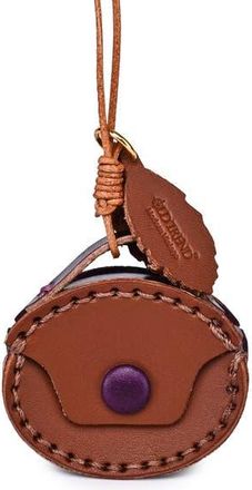 OLD TREND Oval Genuine Leather Two Tone Mini Charm in Brown at Nordstrom