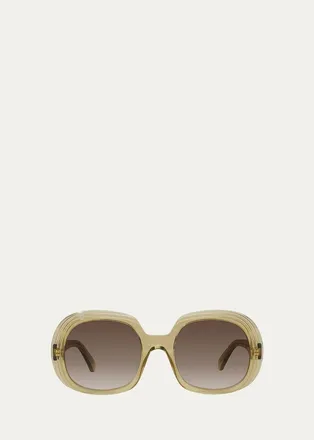 Loewe Mini Anagram Steps 54MM Square Sunglasses