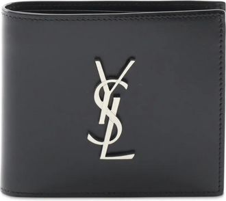Saint Laurent 2010-2025 Leather Monogram Wallet small wallets - Black