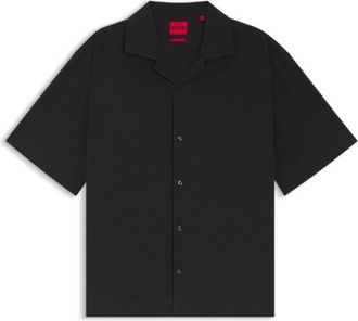 HUGO BOSS Oversized-fit shirt in stretch-cotton seersucker