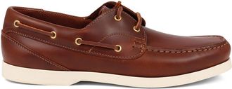 Jones Bootmaker Mens Parsons Leather Boat Shoes - Tan - Size UK 9