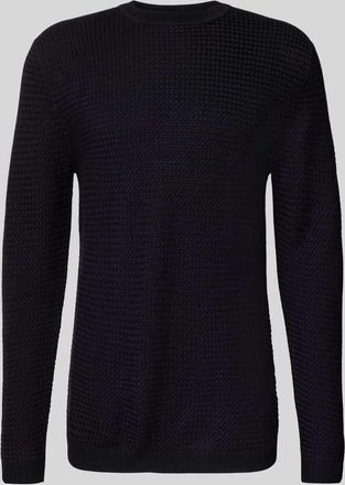 CG - Club of Gents Strickpullover aus Woll-Mix mit Rundhalsausschnitt in Marine, Größe XXL