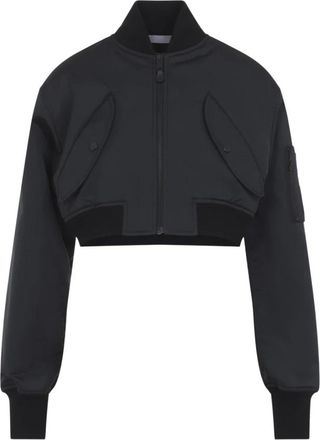 Balenciaga Cropped Bomberjack - Dames - Bomber jackets - Zwart - 2XS - Katoen - Jassen