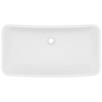 Berkfield Home Luxury Basin Rectangular Matt White 71x38 cm Ceramic