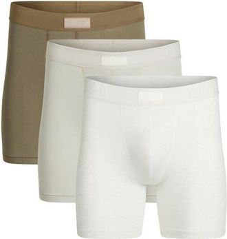 SKIMS 3-Pack 5-Inch Stretch Cotton & Modal Boxer Briefs in Army Multi at Nordstrom, Size X-Small