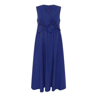 Betty Barclay Midi Jurk - Dames - Jurken - Blauw - Maat: M Viscose