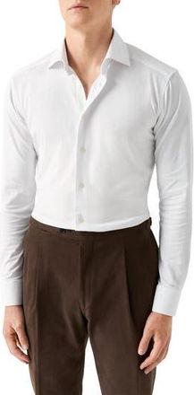 Eton Slim Fit 4Flex Stretch Jersey Dress Shirt in White at Nordstrom Rack, Size 16.5