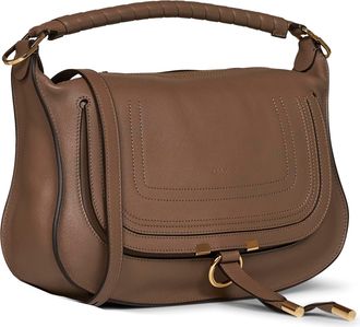 Chlo&eacute; Womens Shoulder Bag Marcie Mud Calf Leather