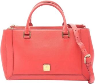 MCM Pre-owned Handbag Tote - Dames - Vintage Handtas - Rood - ONE Size - Leer - Vintage