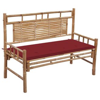 vidaXL Panca Da Giardino Con Cuscino 120 Cm In Bamb&ugrave; Vidaxl