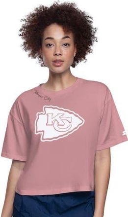 Starter Womens Starter Pink Kansas City Chiefs Play the Ball Boxy Cropped T-Shirt at Nordstrom, Size Xx-Large