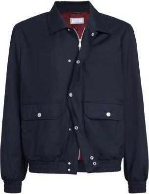 Brunello Cucinelli Bonded fabric outerwear jacket in Navy Blue at Nordstrom, Size 46 It