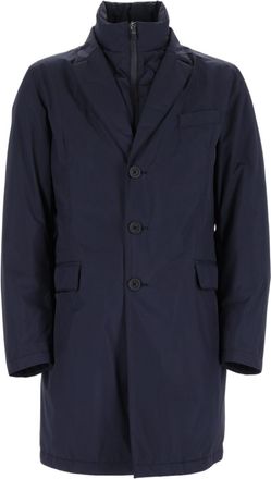 Herno Tailored Blue Three-Button Polyester Jacket