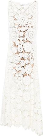 Self Portrait White Crochet Maxi Dress