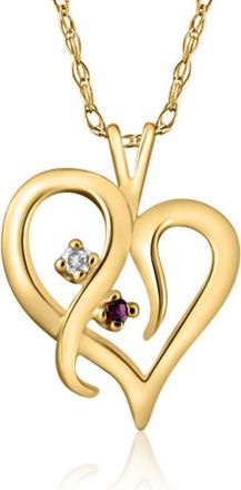 Pompeii3 Ruby & Diamond Necklace Heart Shape Pendant in 14k White, Yellow, or Rose Gold