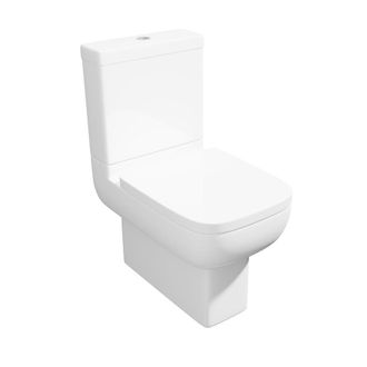 Clifton Premium CLOSED BACK Rimless Pan Toilet Set in White