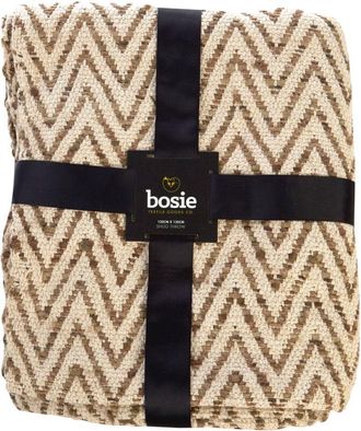 Premier Housewares Bosie Beige Woven Chevron Throw