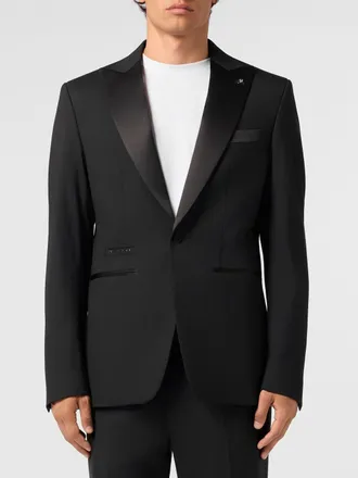 Philipp Plein Blazer con skull in misto viscosa
