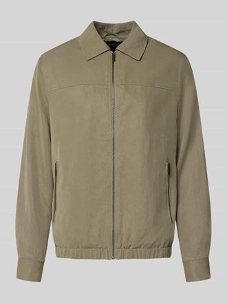 Guess Regular Fit Jacke aus Lyocell-Mix in Oliv, Gr&ouml;&szlig;e XXL