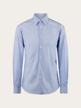 Ferragamo Men Shirt with micro print Blue