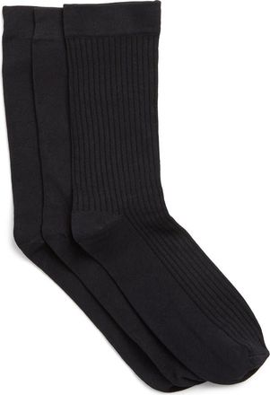 Nordstrom Rack Assorted Trouser Socks - Pack of 3 in Black at Nordstrom Rack, Size 9/11