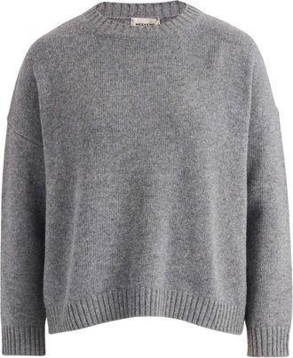 Max Mara Oversized Wool Jumper - Dames - Ronde hals truien - Grijs - XS - Wol - Truien & Vesten