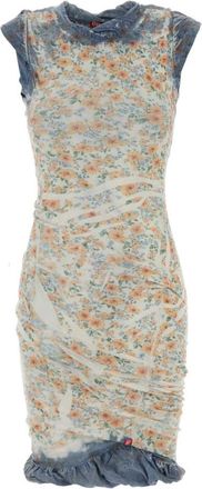 Diesel Multicolour Crew Neck Floral Mini Dress