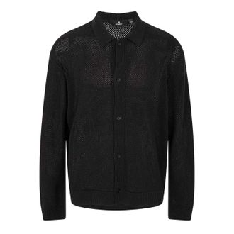 Represent Effen herenoverhemd met lange mouwen (Jet Zwart)