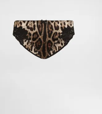 Dolce & Gabbana Leo-print Satin Briefs - Woman Underwear Animal Print 1