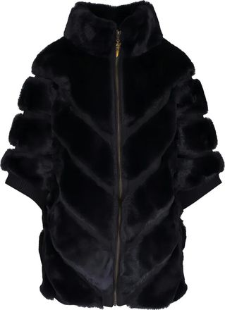 Camilla Pelliccia sintetica Istanbul Animalia - Nero