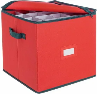 BIZZOTTO Contenedor de 6x Esferas Navideñas Rojas Qu 27P D100