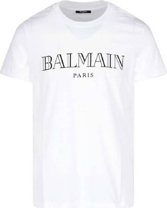 Balmain Logo Embossed Cotton T Shirt, Size X-Large