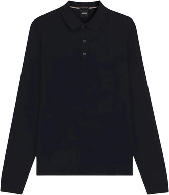 HUGO BOSS Lancione Polo Sweater - Heren - Polos - Blauw - L - Wol - Tops