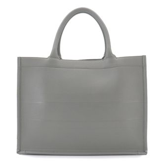 Dior Gray Leather Handbag Tote Bag (Pre-Owned)