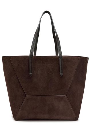 Brunello Cucinelli Bead Medium Suede Tote - Chocolate - One Size