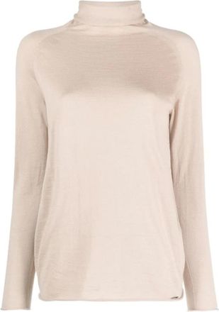 Kiton Elegante Beige Lange Mouw Shirt - Dames - Longsleeves - Beige - XS - Kasjmier - Tops