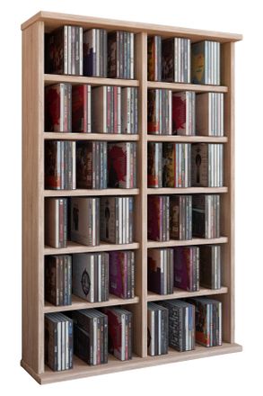 ebuy24 Ebuy24 - Soporte De Dvd De Cd De Madera Vcm Estante De Cd Con Espacio Para 300 Cd O 130 Dvd O 72 V&iacute;deos Dimensiones: Al. 92 X An. 60 X T. 18 Cm. Estan