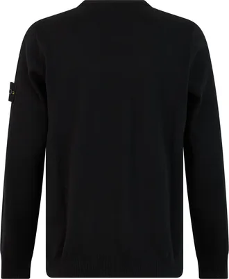 Stone Island Mens Virgin Wool Crew-Neck Sweater Black Sweatshirts