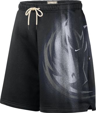 Nike Mens Dallas Mavericks Standard Issue Fleece Basketball Shorts in Black | IQ1472-010