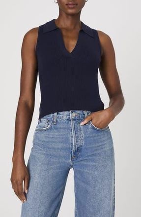 French Connection Mozza Sleeveless Johnny Collar Rib Sweater in Marine at Nordstrom Rack, Size X-Small