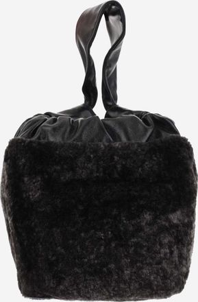Jil Sander BLACK SHEARLING BUCKET BAG
