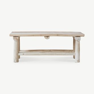 Tikamoon Banco decorativo de teca maciza