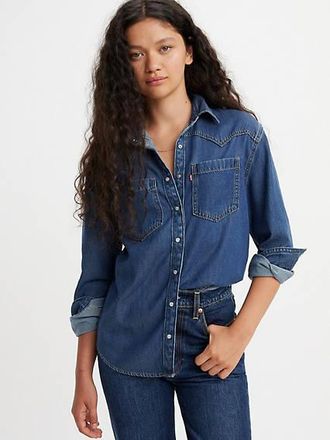 Levi's Teodora Western Shirt - Womens - 2XS - Blue