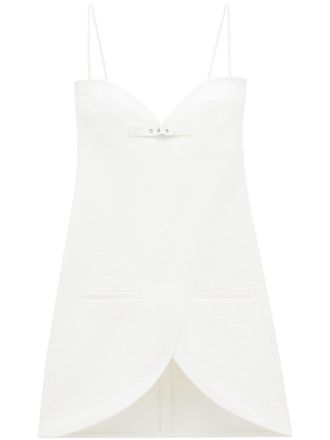 Courr&egrave;ges Ellipse gekreukte mini-jurk - Wit