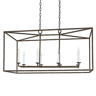 Ballard Designs Hadley Pendant - Rectangular - Rectangular Hammered Bronze - Ballard Designs