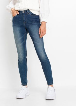 Bonprix Skinny-fit-Jeans BONPRIX, Damen, Gr. 38, N-Gr, blau denim, Denim/Jeans, Obermaterial: 76% Baumwolle, 16% Polyester, 7% Viskose, 1% Elasthan, skinny fi
