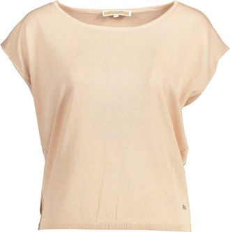 Kocca Womens Knit Top Short Sleeves - Beige Metal - Size X-Small